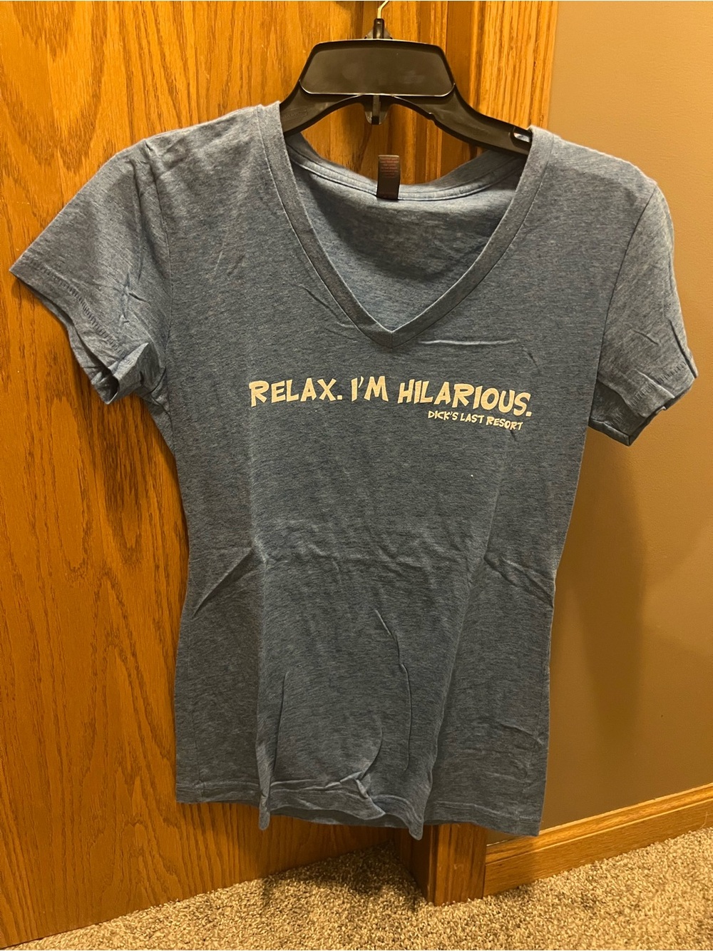 Relax. I'm Hilarious. Graphic V-Neck Tee - Blue